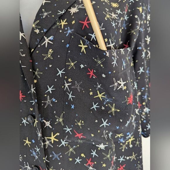 Anine Bing Silk Seastar Preppy Coastal Nautical Whimsigoth Beach Girl Top S - Picture 4 of 10